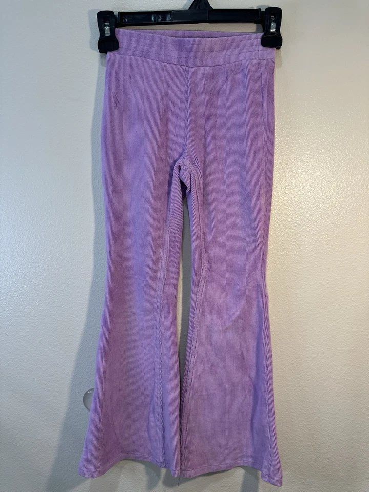 Pantalones acampanados acanalados púrpura Justice talla 7/8 Foto 1 de 4