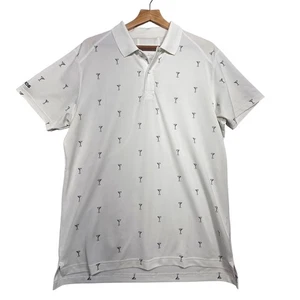Bonobos White Martini Glass Performance Slim Fit Polo Shirt - Picture 1 of 8