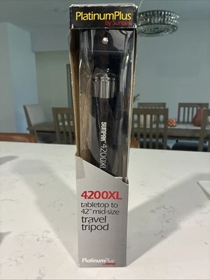 Sunpak PlatinumPlus 4200XL 42" Black Telescoping Tripod - Vintage New In Box - Image 1 of 4