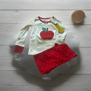 NWT Gymboree Apple Back To School Gymmies Pajama Set Girl Size 18-24 - Picture 1 of 3