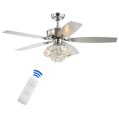 JYL9608A Kate 48" 3-Light Glam Crystal Drum LED Ceiling Fan with Remote Trans... - Image 1 of 4