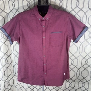 BUCKLE DEPARTWEST BUTTON FRONT SHIRT Men's Medium Maroon And Grey Woven Shirt - Picture 1 of 10