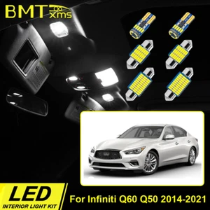 14x White LED Lights Interior Package Kit For 2014-2022 Infiniti Q60 Q50 +TOOL - Picture 1 of 11