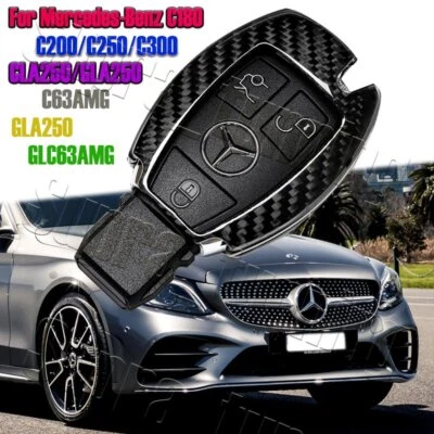 For Mercedes-Benz E320/350/500 AMG Remote Key Shell Cover Case Real Carbon Fiber - Image 1 of 4