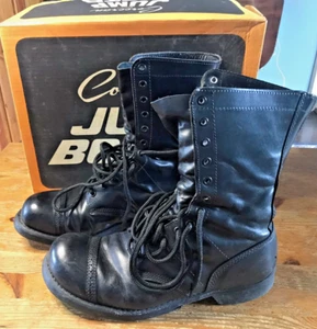 Vintage Corcoran Jump Boots w/ Original Box Black Leather Men's Combat Size 10.5 - Picture 1 of 17