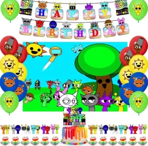 Sprunki Party Supply Decoration Banner Cake Topper Cupcake Toppers Backdrop and - Picture 1 of 7