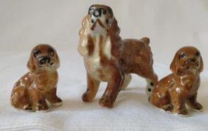Vintage Miniature Cocker Spaniel Dog Figurines - Set of 3 - Picture 1 of 6