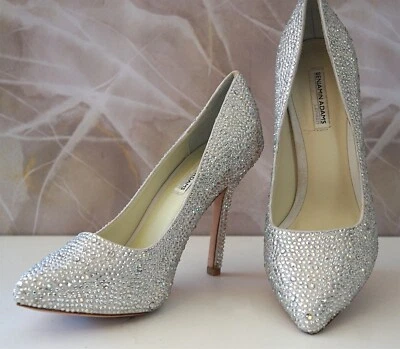 Sapatos de casamento BENJAMIN ADAMS LONDRES 38.5 Sylvia biqueira de cristal sapatos 8 NOVO - Imagem 1 de 4