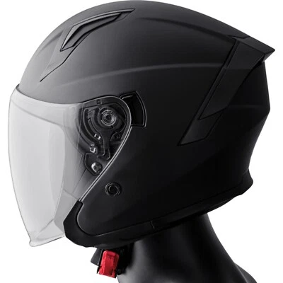 GMS Motorrad Helm XXL - Vectus - Jethelm mit langem Visier schwarz matt - Bild 1 von 4