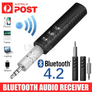 Wireless Bluetooth 3.5mm AUX Audio Music Receiver Stereo Home Car Transmitter - Picture 1 of 8