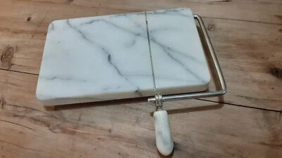 Vintage Marble Cheese / Charcuterie Board with Wire Slicer and Two Extra Wires - Image 1 of 4