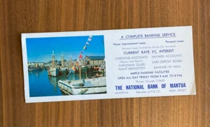 Boat Dock The National Bank Of Mantua New Jersey Ink Blotter Art Advertising - Picture 1 of 2