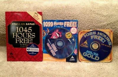VINTAGE 3 America Online CD's, AOL 7 Gold, AOL 8 Plus & AOL 9 Optimized - Image 1 of 2