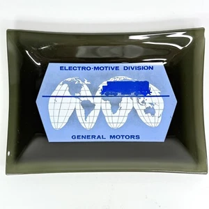Vassoio posacenere vetro fumè vintage GM GENERAL MOTORS ELECTRO-MOTIVE DIVISION - Foto 1 di 9