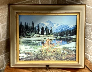 VTG MID CENTURY HELMSCENE #116 MT. SHUKSAN WASHIGTON LIGHTED WALL PICTURE (17C) - Picture 1 of 9