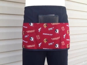 Sport Black Seminoles Football sever waitress waist apron 3 pocket  restaurant - Picture 1 of 3
