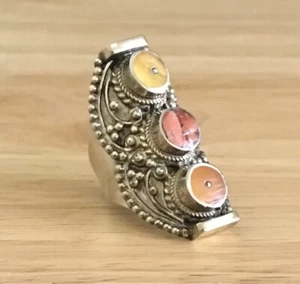 Anillo de lapislázuli coral vintage - Imagen 1 de 10