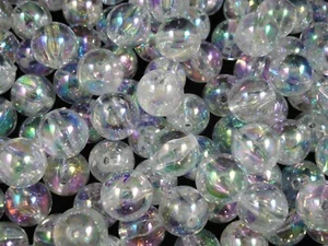Beads Round Plastic 14mm Clear AB 25g DIY Craft Jewellery Jewelry - Foto 1 di 2