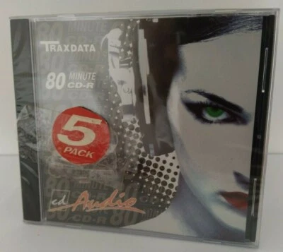 Traxdata CD-R CDA80JC / 5 x PACK / 80 Min / CDR Audio Music Recordable Disc NEW  - Image 1 of 4