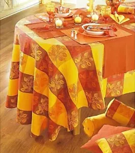 NEU OVAL TISCHDECKE JACQUARD TAFELTUCH 245 x 160CM terracotta orange 80€ *692723 - Bild 1 von 2