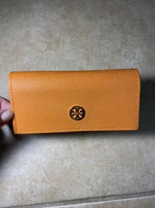 TORY BURCH Glasses Case Orange Logo - Picture 1 of 5