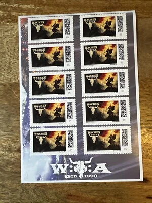 Briefmarken, Wacken Open Air 2024, 1 Bogen a 10 Stück 0,85 €, selbstklebend - Bild 1 von 3