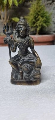 古董手工制作黄铜印度湿婆勋爵微型崇拜偶像雕像 — 第 1/4 张图片