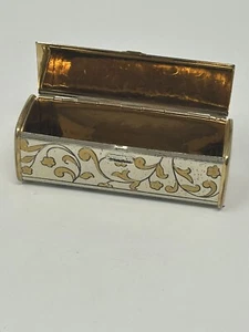 1930s Gold Motif Lipstick Holder Stash Box Vintage Rare Very Nice - Picture 1 of 12
