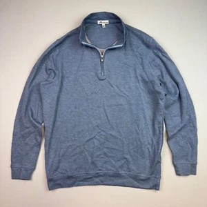 Peter Millar Crown Comfort Interlock 1/4 Zip Sweater Mens XL Blue MF18K40 - Picture 1 of 7