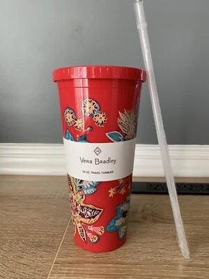 Vaso de viaje Vera Bradley 24 oz. Botella de agua floral Rumba nueva en caja Foto 1 de 4