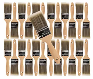 24PK 2" Flat House Wall,Trim Paint Brush Set Home Exterior or Interior Brushes - Picture 1 of 7