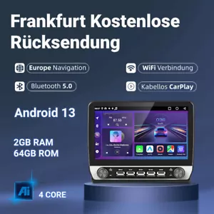 Autoradio Android 13 Carplay Für Audi A4 S4 RS4 00-2009 GPS Navi WIFI BT FM 64G - Bild 1 von 17