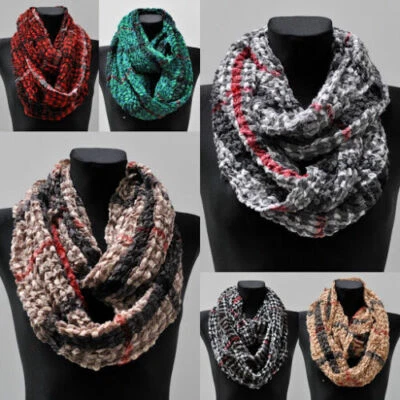 MARKENLOS Loop Schal Schlauchschal Rundschal Halstuch Halstücher Damenschal Tücher Kariert