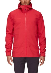NWT Mens Mammut Albula HS Hooded Lightweight Dark Spicy Rain Jacket sz L - Picture 1 of 8