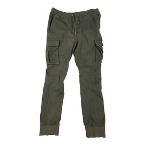 Divided cargo jogger pants men's 30 X 32 army green flex stretch outdoor preppy - Picture 1 of 13