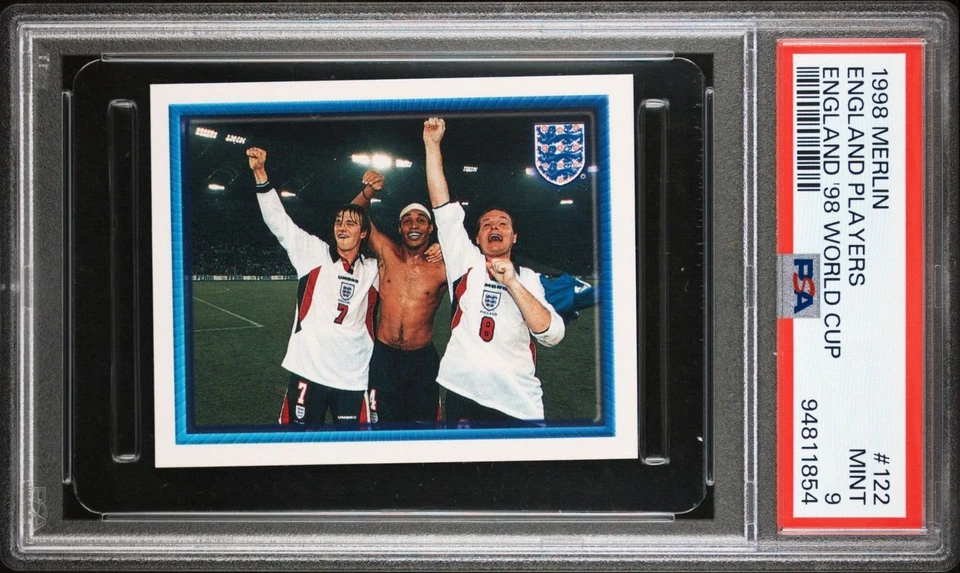 1998 Merlin’s England World Cup 122 England Team PSA 9 POP 2 None Higher - Image 1 of 2