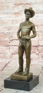 SIGNIERTE BRONZE STATUE GAY ART DECO AKT SKULPTUR FIGUR MARMORSOCKEL KUNSTSTATUE - Bild 1 von 10