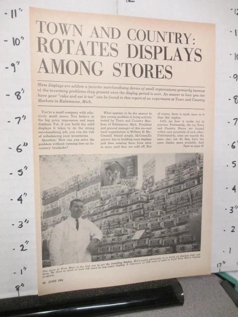 Revista comercial anuncio tienda de comestibles 1963 PURINA exhibición de comida para perros Kalamazoo MI Foto 1 de 1