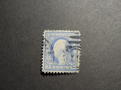 Sello de Estados Unidos Scott Nº 382 1911 Washington 15 centavos azul ultramar fino nunca articulado Foto 1 de 4