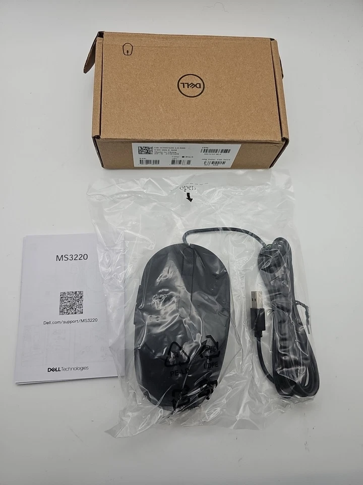 Brand New - Dell Laser Wired Mouse MS3220 MS3220-BLK - Black - Image 1 of 1