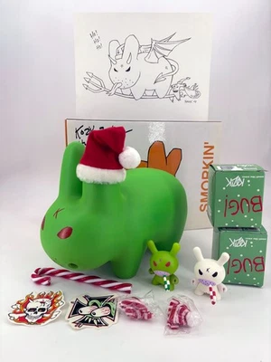 RARE KOZIK 10" HANDPAINTED HUMBUG LABBIT 2007 Kidrobot, Dunny, Pop Art, Vinyl - Image 1 of 4