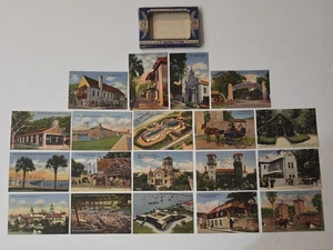 Vtg St Augustine Florida Linen Souvenir Photos ~ Folio Tourist Travel Cards (20) - Picture 1 of 21