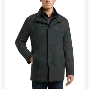 Jos. A. Bank Men's Tailored Fit Car Coat Size Large Charcoal Gray Wool Blend L - Picture 1 of 15