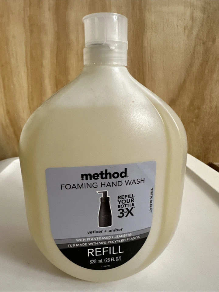 Refil de sabão para as mãos Method Foaming Vetiver + âmbar 3X REFIL para garrafa bomba 28 oz - Imagem 1 de 2