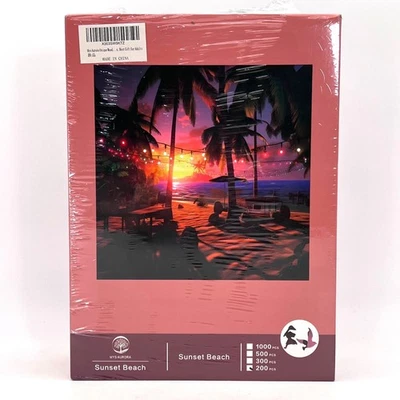 Rompecabezas MYS Aurora Sunset Beach 200 piezas para adultos niños madera MDF 9"X12" Foto 1 de 4