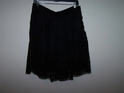Lela Rose Womans Skirt Size 12 Black Pleated Lace Bottom Silk Blend - Image 1 of 4