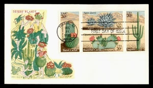 DR WHO 1981 FDC DESERT PLANTS CACTUS DORIS GOLD CACHET BLOCK R09291 - Picture 1 of 2
