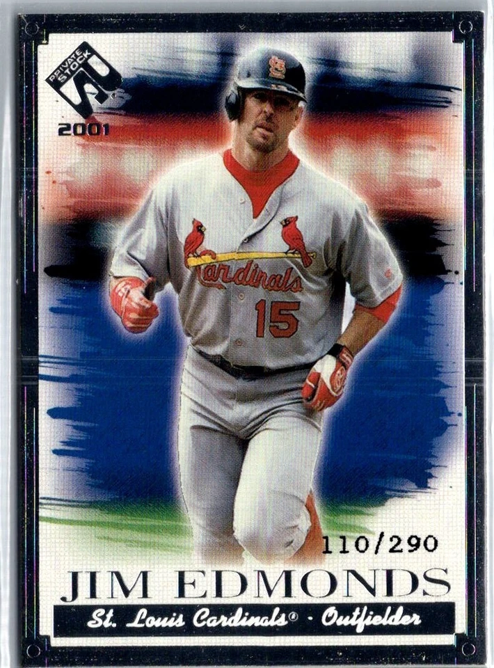 2001 Pacific Private Stock - Jim Edmonds #99 Silver Portraits /290 - Image 1 of 2