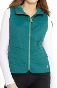 NEW w/Tag SMALL Smartwool Women's Hooded Zip Vest Emerald Green Merino Insulated - Picture 1 of 5