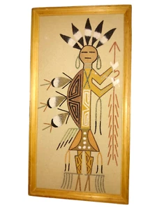 Native American Navajo SAND ART Rainbow God Corina Boyd Many Farms Arizona - Picture 1 of 11